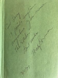 Page autographed by Marty Reisman